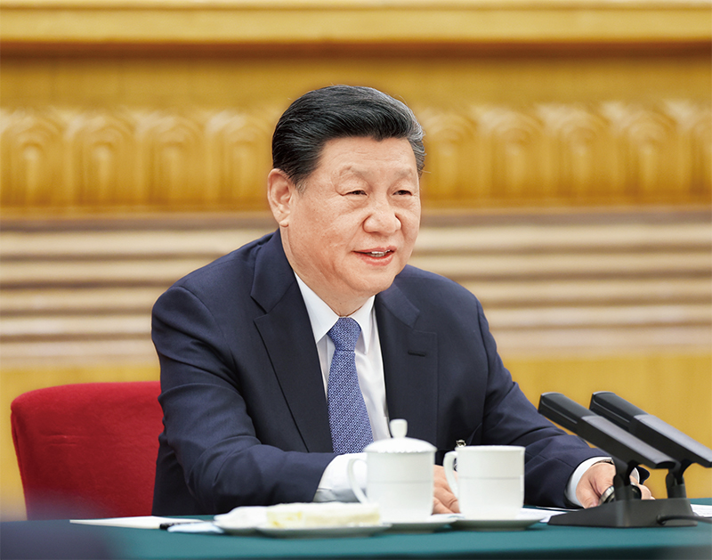 2024年3月5日，中共中央總書記、國家主席、中央軍委主席習近平參加他所在的十四屆全國人大二次會議江蘇代表團審議。 新華社記者 鞠鵬/攝