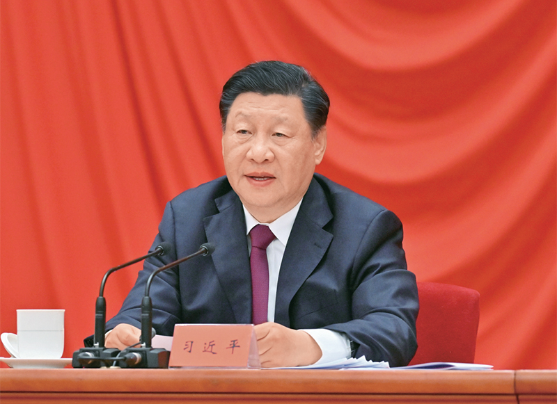 2022年5月10日，慶祝中國共產主義青年團成立100周年大會在北京人民大會堂隆重舉行。中共中央總書記、國家主席、中央軍委主席習近平在大會上發表重要講話。 新華社記者 岳月偉/攝